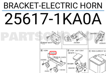 Nissan 256171KA0A BRACKET-ELECTRIC HORN