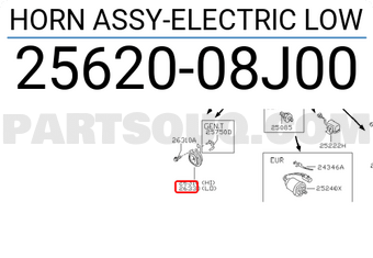 Nissan 2562008J00 HORN ASSY-ELECTRIC LOW