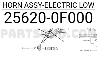 Nissan 256200F000 HORN ASSY-ELECTRIC LOW