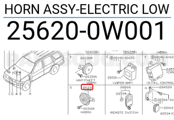 Nissan 256200W001 HORN ASSY-ELECTRIC LOW