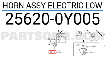 Nissan 256200Y005 HORN ASSY-ELECTRIC LOW