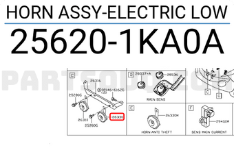 Nissan 256201KA0A HORN ASSY-ELECTRIC LOW