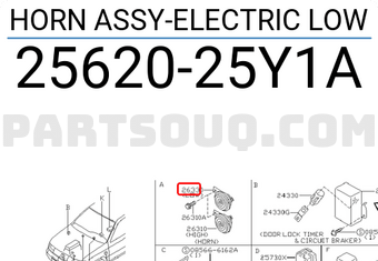 Nissan 2562025Y1A HORN ASSY-ELECTRIC LOW