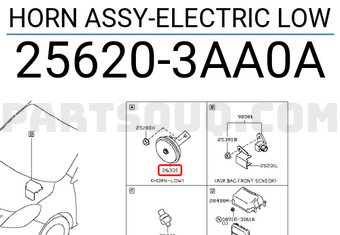 Nissan 256203AA0A HORN ASSY-ELECTRIC LOW