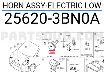 Nissan 256203BN0A HORN ASSY-ELECTRIC LOW