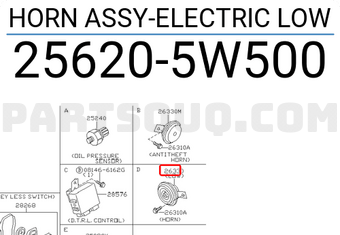 Nissan 256205W500 HORN ASSY-ELECTRIC LOW
