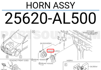 Nissan 25620AL500 HORN ASSY