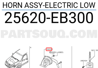 Nissan 25620EB300 HORN ASSY-ELECTRIC LOW