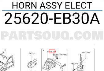 Nissan 25620EB30A HORN ASSY ELECT