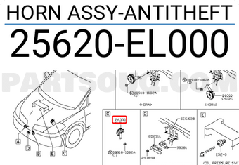 Nissan 25620EL000 HORN ASSY-ANTITHEFT