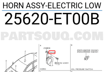 Nissan 25620ET00B HORN ASSY-ELECTRIC LOW