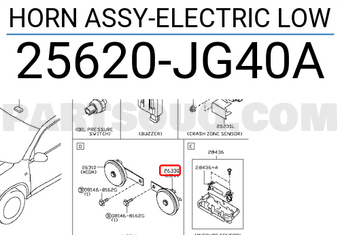 Nissan 25620JG40A HORN ASSY-ELECTRIC LOW