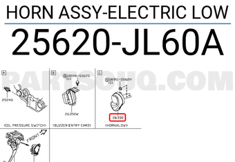 Nissan 25620JL60A HORN ASSY-ELECTRIC LOW