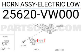 Nissan 25620VW000 HORN ASSY-ELECTRIC LOW