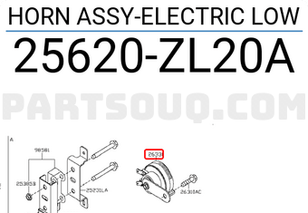 Nissan 25620ZL20A HORN ASSY-ELECTRIC LOW