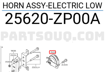 Nissan 25620ZP00A HORN ASSY-ELECTRIC LOW