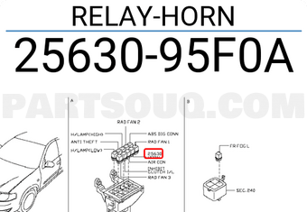 Nissan 2563095F0A RELAY-HORN