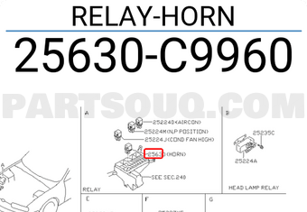 Nissan 25630C9960 RELAY-HORN