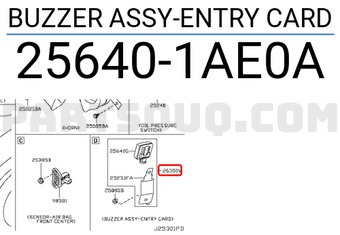Nissan 256401AE0A BUZZER ASSY-ENTRY CARD