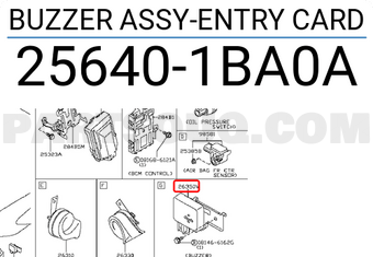 Nissan 256401BA0A BUZZER ASSY-ENTRY CARD