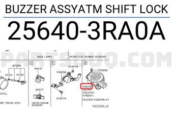 Nissan 256403RA0A BUZZER ASSYATM SHIFT LOCK
