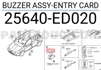 Nissan 25640ED020 BUZZER ASSY-ENTRY CARD