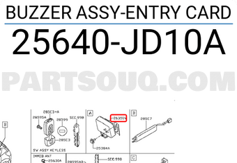 Nissan 25640JD10A BUZZER ASSY-ENTRY CARD