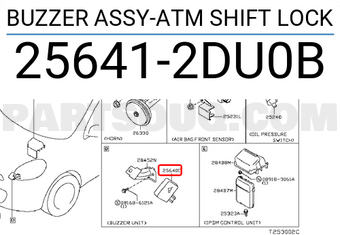 Nissan 256412DU0B BUZZER ASSY-ATM SHIFT LOCK