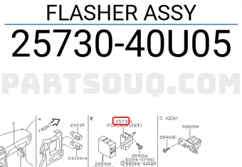 Nissan 2573040U05 FLASHER ASSY