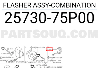 Nissan 2573075P00 FLASHER ASSY-COMBINATION
