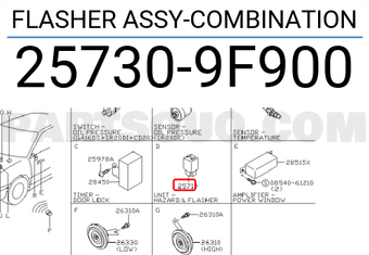 Nissan 257309F900 FLASHER ASSY-COMBINATION