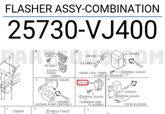 Nissan 25730VJ400 FLASHER ASSY-COMBINATION