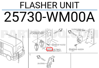 Nissan 25730WM00A FLASHER UNIT