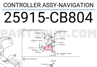 Nissan 25915CB804 CONTROLLER ASSY-NAVIGATION