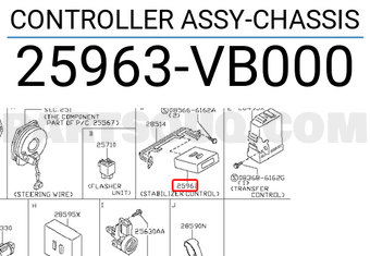 Nissan 25963VB000 CONTROLLER ASSY-CHASSIS