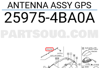 Nissan 259754BA0A ANTENNA ASSY GPS