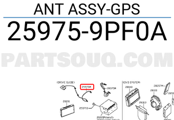 Nissan 259759PF0A ANT ASSY-GPS
