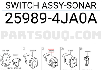 Nissan 259894JA0A SWITCH ASSY-SONAR