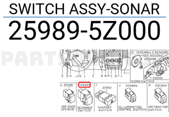 Nissan 259895Z000 SWITCH ASSY-SONAR