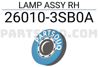 Nissan 260103SB0A LAMP ASSY RH