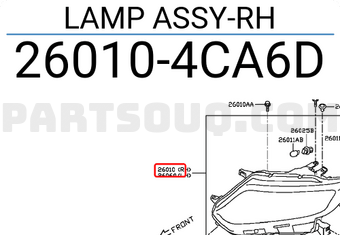 Nissan 260104CA6D LAMP ASSY-RH