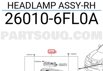 Nissan 260106FL0A HEADLAMP ASSY-RH