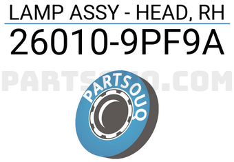 Nissan 260109PF9A LAMP ASSY - HEAD, RH
