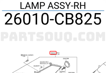 Nissan 26010CB825 LAMP ASSY-RH