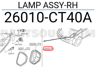 Nissan 26010CT40A LAMP ASSY-RH