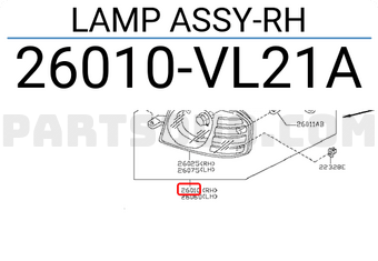 Nissan 26010VL21A LAMP ASSY-RH