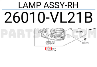 Nissan 26010VL21B LAMP ASSY-RH
