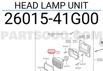 Nissan 2601541G00 HEAD LAMP UNIT