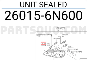 Nissan 260156N600 UNIT SEALED