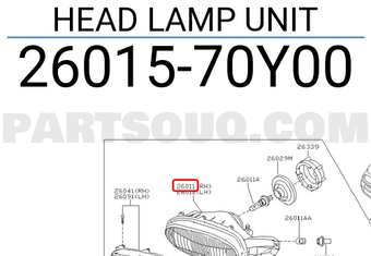 Nissan 2601570Y00 HEAD LAMP UNIT